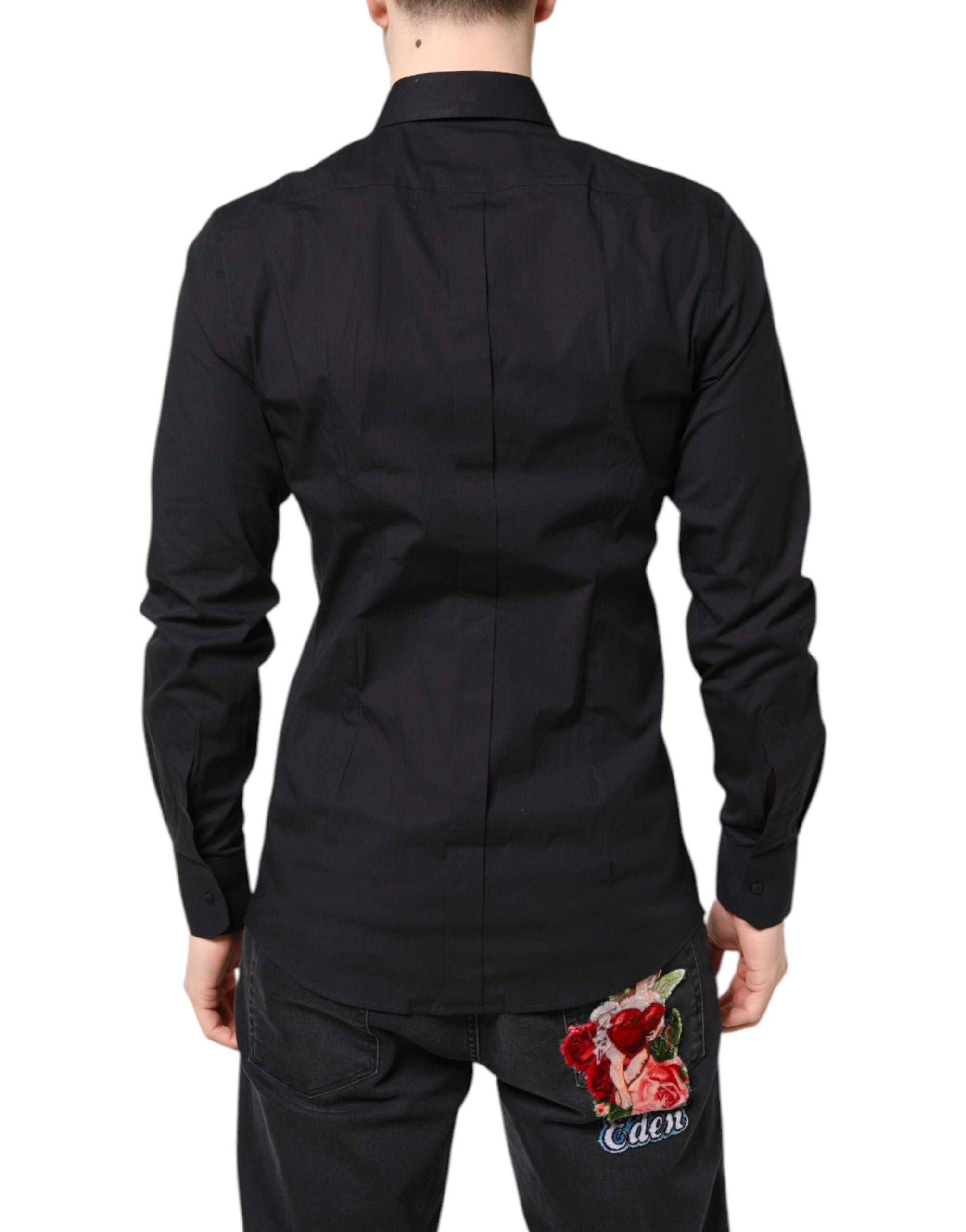 Dolce & Gabbana Black GOLD Cotton Shirt Formal Shirt
